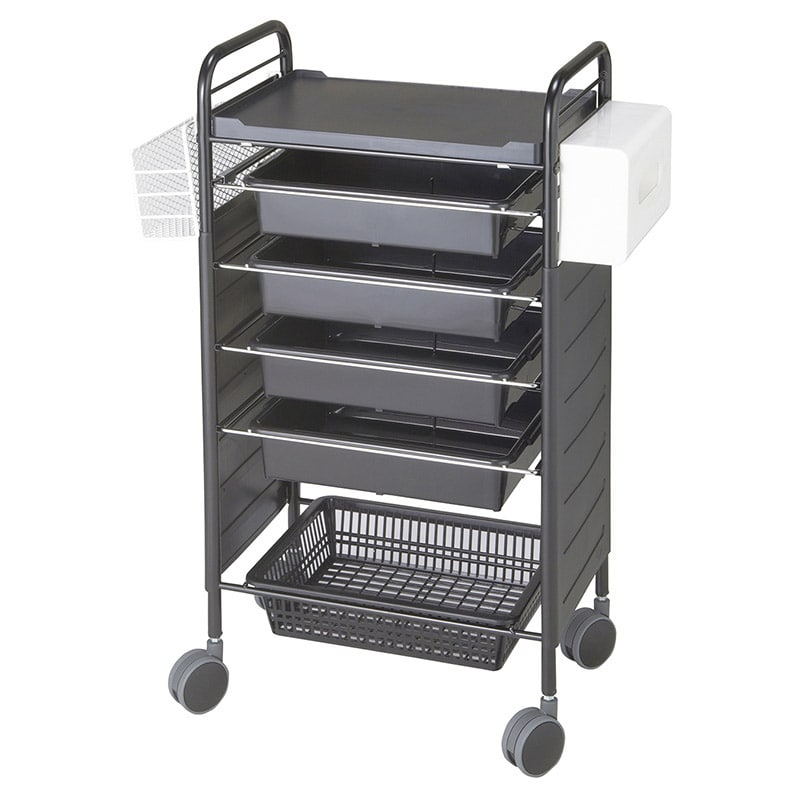 カラーアプリワゴン サイドカバー 収納タイプ SN-AP008 ブラック 1個(ご注文単位1個)【直送品】