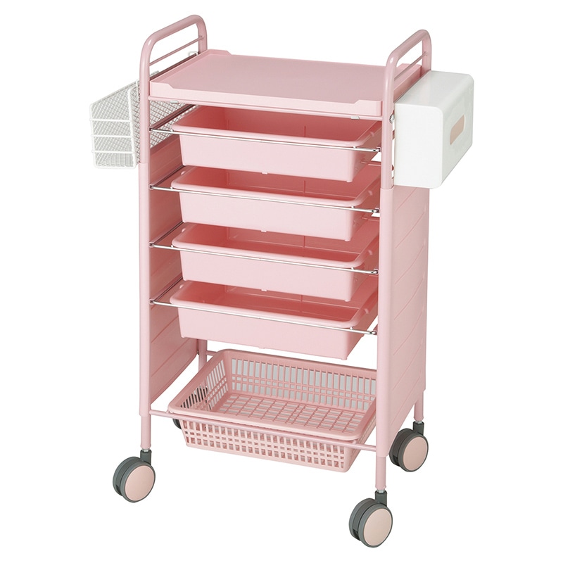 カラーアプリワゴン サイドカバー 収納タイプ SN-AP008 ピンク 1個(ご注文単位1個)【直送品】