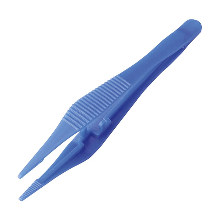 プラスチックピンセット 719018003 ブルー 10本 1個(ご注文単位1個)【直送品】