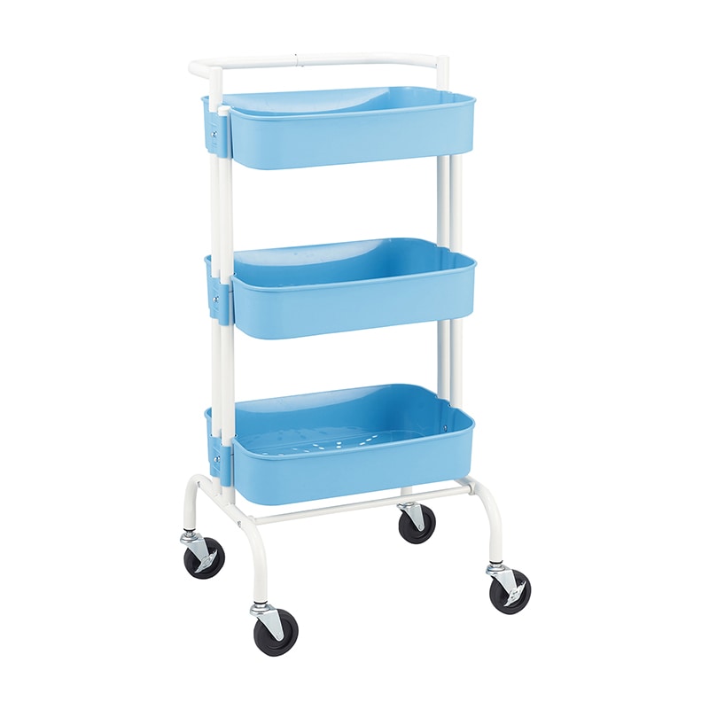 マツヨシ 3段バスケットワゴン MY-IJW200B ブルー 1個(ご注文単位1個)【直送品】