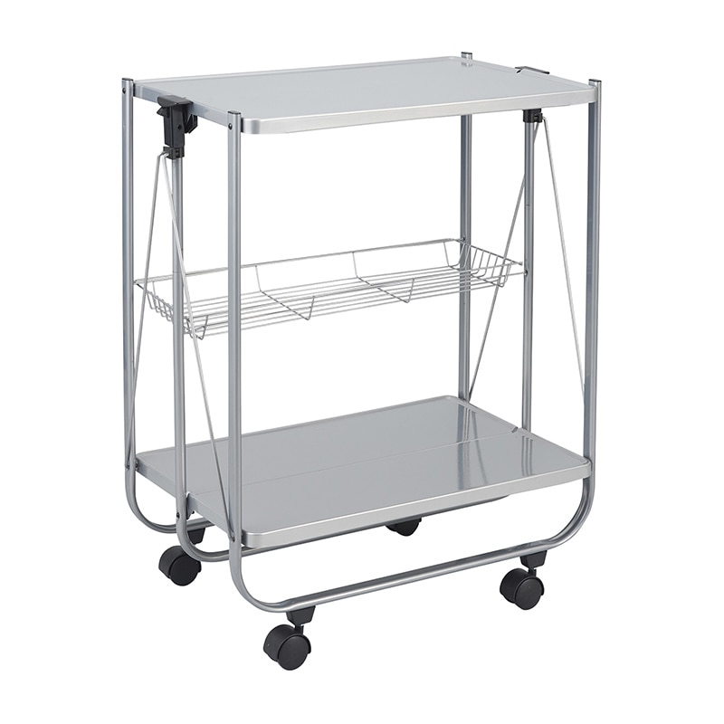 マツヨシ 折りたたみワゴン MY-IJW101 シルバー 1個(ご注文単位1個)【直送品】