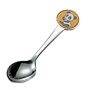 ステンレス お子様用カトラリー パンダ スプーン 黄 1個(ご注文単位1個)【直送品】