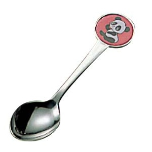 ステンレス お子様用カトラリー パンダ スプーン ピンク 1個(ご注文単位1個)【直送品】