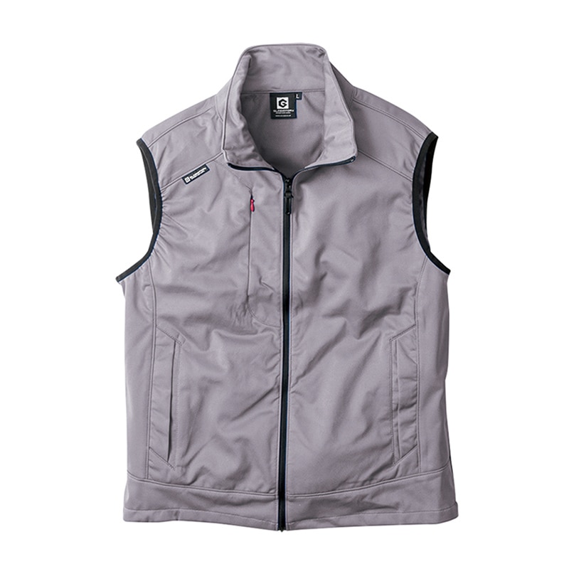 コーコス信岡 防風ストレッチベスト G-2349 グレー M 1枚（ご注文単位1枚）【直送品】