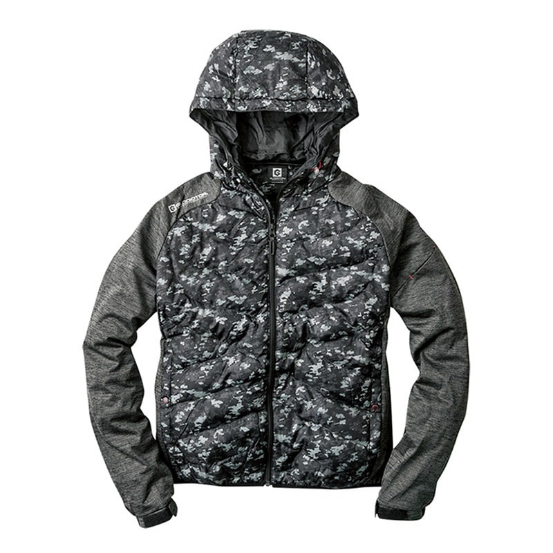 コーコス信岡 防風HYBRID防寒ジャケット G-2446 チャコールカモフラ 4L 1枚（ご注文単位1枚）【直送品】
