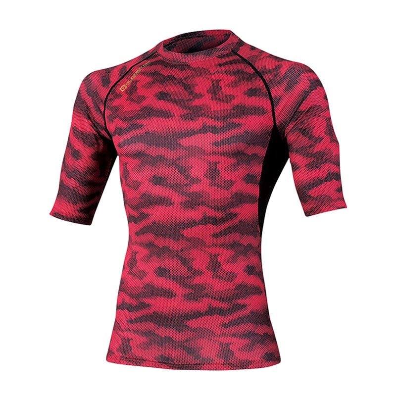 コーコス信岡 ドライパワーサポート 五分袖 G-927 ドットレッド 4L 1枚（ご注文単位1枚）【直送品】