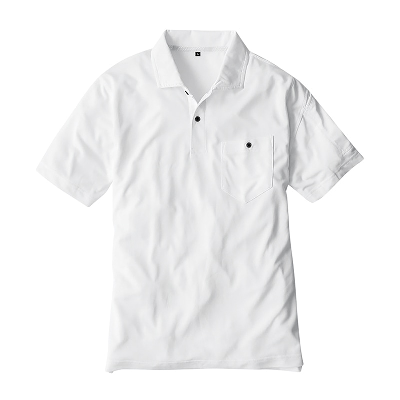 コーコス信岡 MAXDRY エアーUV+ 軽量半袖ポロシャツ G-1637 ホワイト M 1枚（ご注文単位1枚）【直送品】