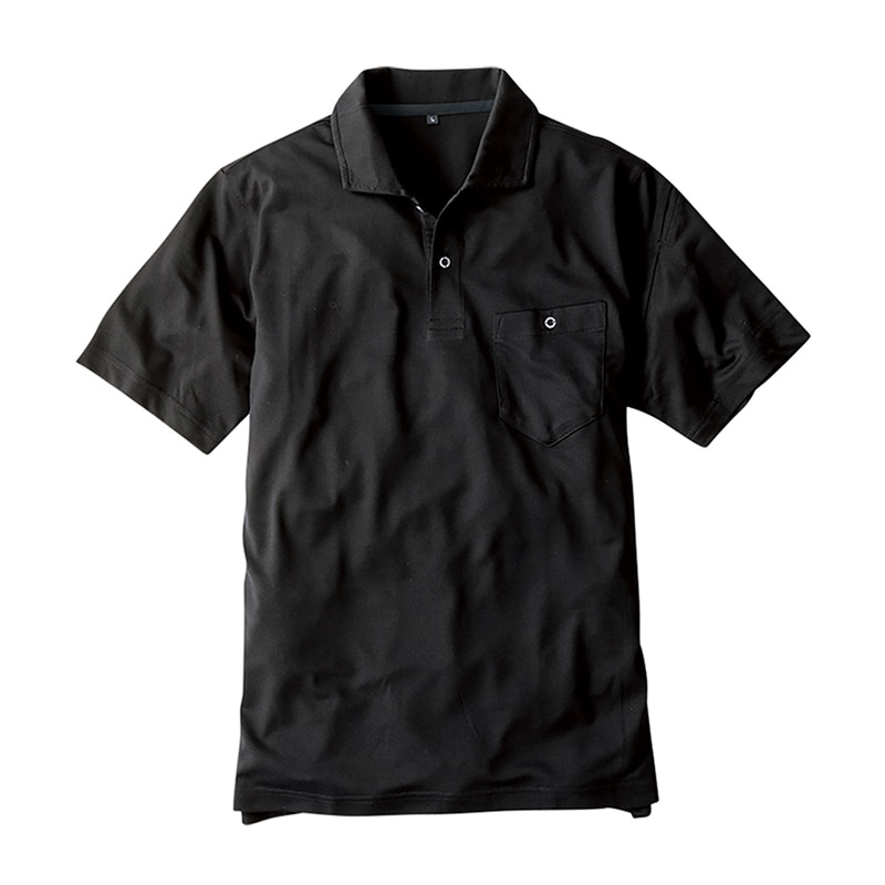 コーコス信岡 MAXDRY エアーUV+ 軽量半袖ポロシャツ G-1637 ブラック L 1枚（ご注文単位1枚）【直送品】