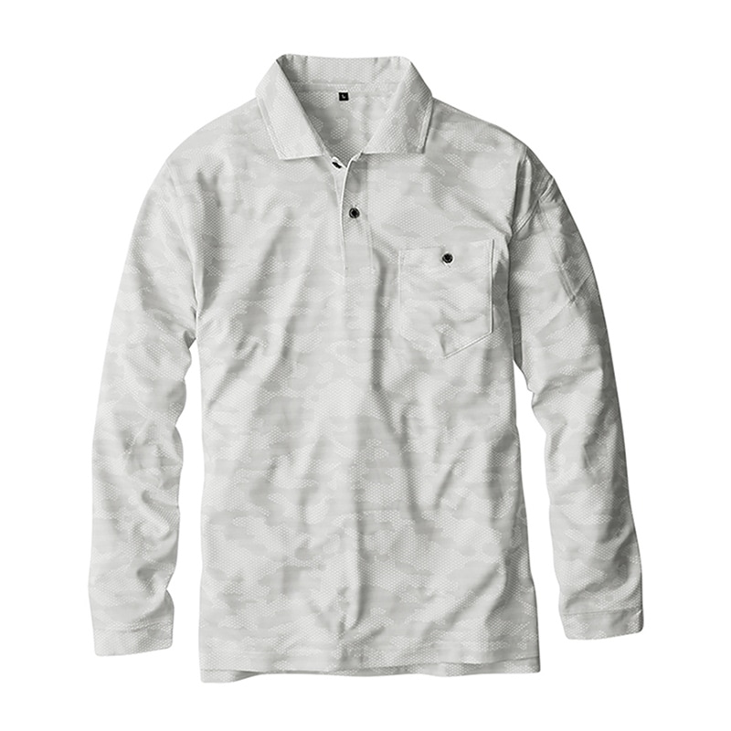 コーコス信岡 MAXDRY エアーUV+ 軽量長袖ポロシャツ G-1638 カモグレー LL 1枚（ご注文単位1枚）【直送品】