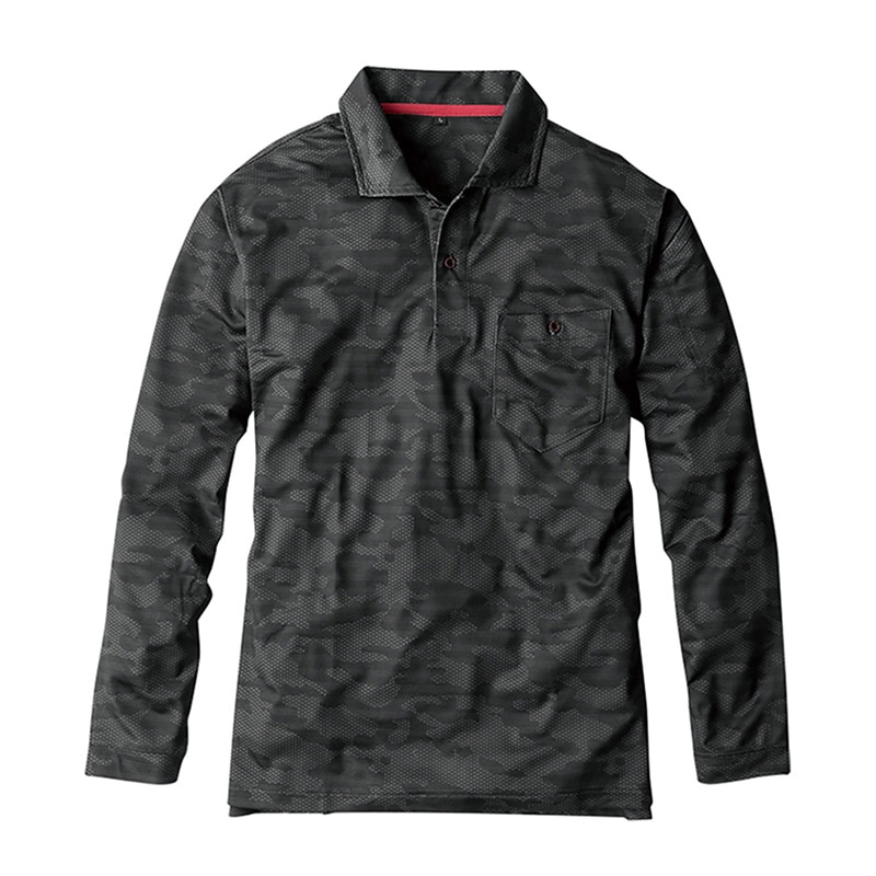 コーコス信岡 MAXDRY エアーUV+ 軽量長袖ポロシャツ G-1638 カモアーミー LL 1枚（ご注文単位1枚）【直送品】