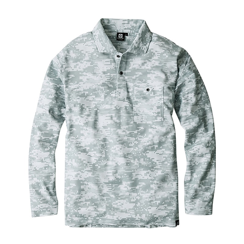 コーコス信岡 ニオイクリア 消臭長袖ポロシャツ G-1738 デジグレー L 1枚（ご注文単位1枚）【直送品】