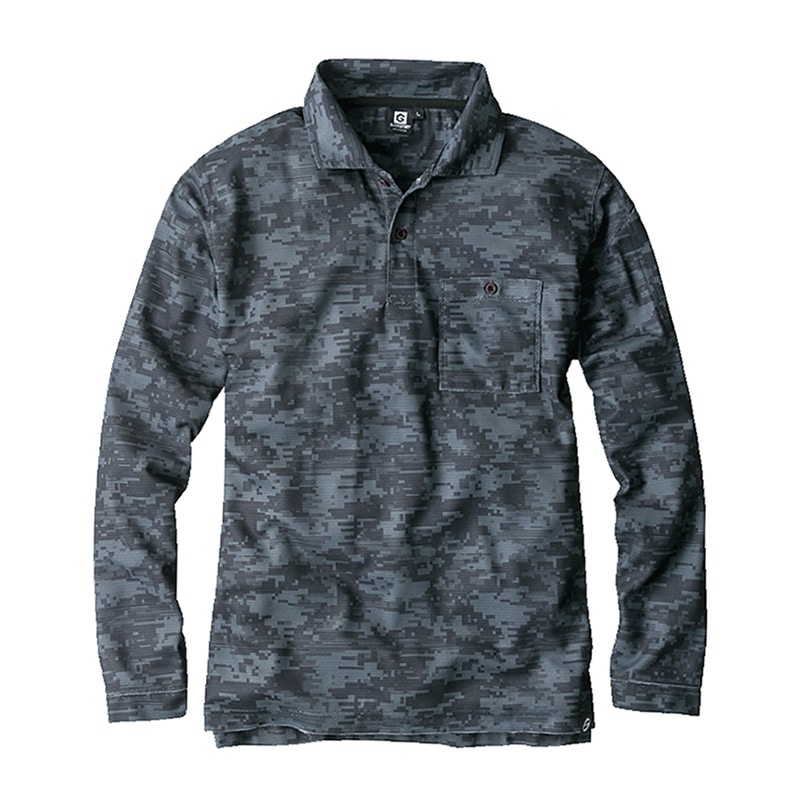 コーコス信岡 ニオイクリア 消臭長袖ポロシャツ G-1738 デジアーミー L 1枚（ご注文単位1枚）【直送品】