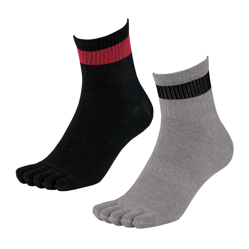 コーコス信岡 ニオイクリア90° ロークルー5本指 2P G-8426 ブラック×グレー L 1個（ご注文単位1個）【直送品】