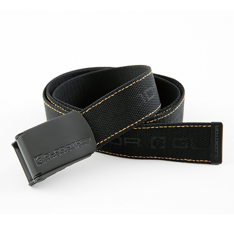 コーコス信岡 ストレッチベルト G-5006 ブラック×イエロー F 1個（ご注文単位1個）【直送品】