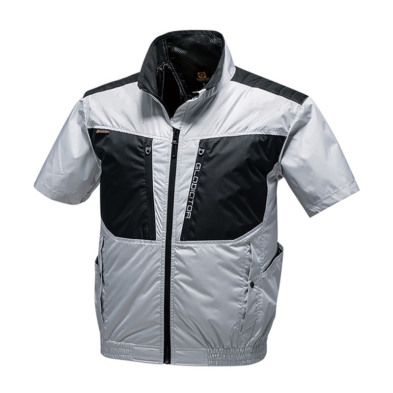 コーコス信岡 ボルトクール バックチタン HYBRID半袖 G-5510 シルバー M 1枚（ご注文単位1枚）【直送品】