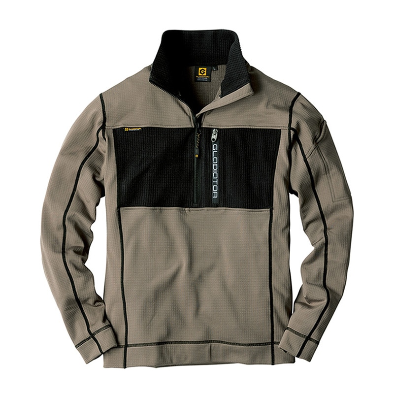 コーコス信岡 ハーフジップアップ長袖 G-1938 カーキ 4L 1枚（ご注文単位1枚）【直送品】