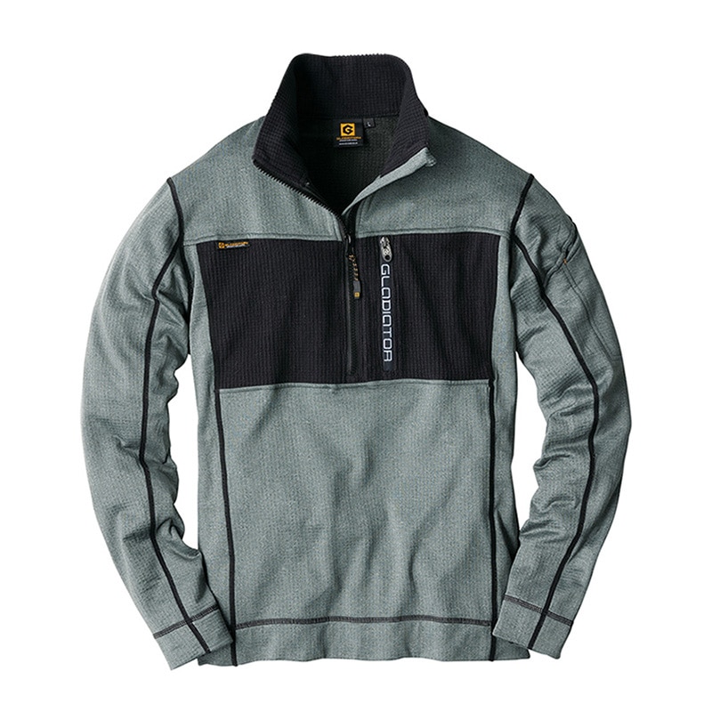 コーコス信岡 ハーフジップアップ長袖 G-1938 モクグレー 5L 1枚（ご注文単位1枚）【直送品】