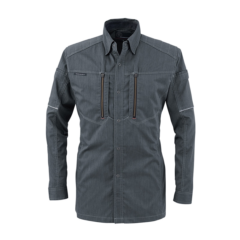 コーコス信岡 ストレッチ長袖シャツ A-6078 インディゴ LL 1枚（ご注文単位1枚）【直送品】