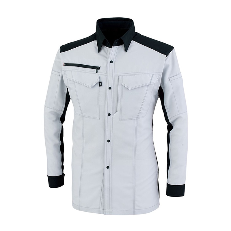 コーコス信岡 裏綿長袖シャツ A-8088 シルバー 7L 1枚（ご注文単位1枚）【直送品】