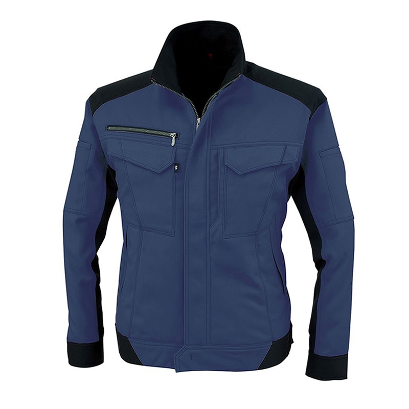 コーコス信岡 裏綿長袖ブルゾン バイカラー A-8081 ネイビー 6L 1枚（ご注文単位1枚）【直送品】