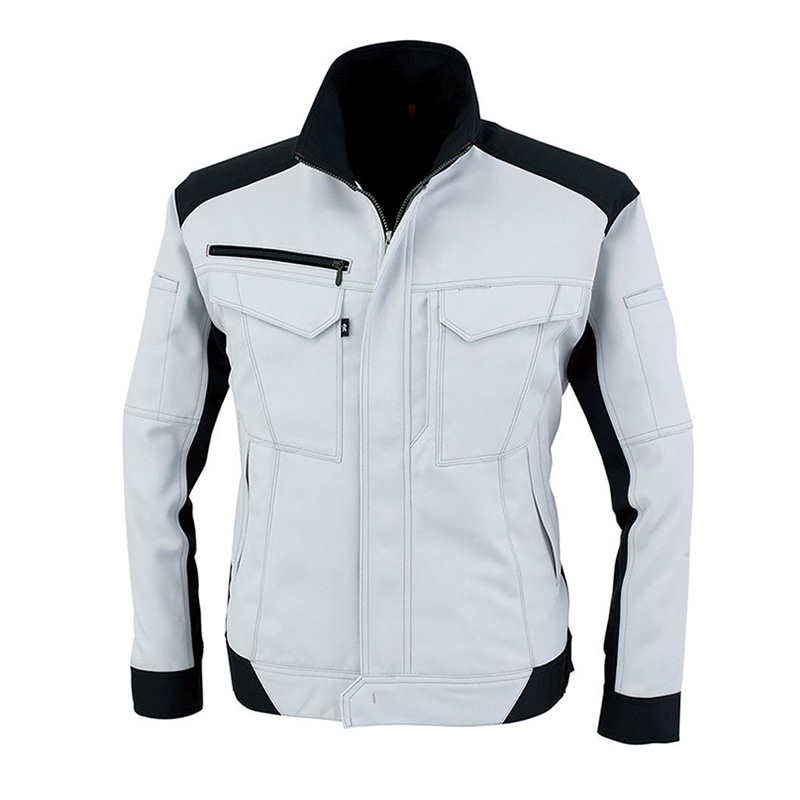 コーコス信岡 裏綿長袖ブルゾン バイカラー A-8081 シルバー 3L 1枚（ご注文単位1枚）【直送品】