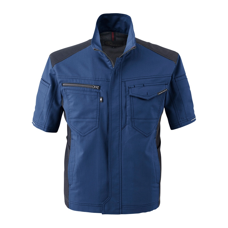 コーコス信岡 ストレッチ半袖ジャケット A-9070 ブルー LL 1枚（ご注文単位1枚）【直送品】