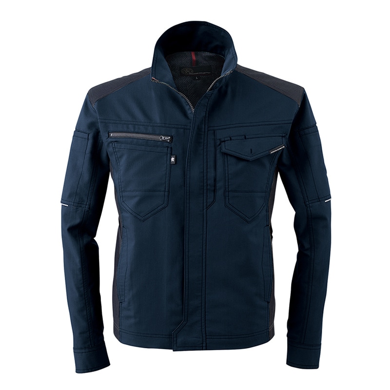 コーコス信岡 ストレッチ長袖ジャケット A-9071 ネイビー 3L 1枚（ご注文単位1枚）【直送品】