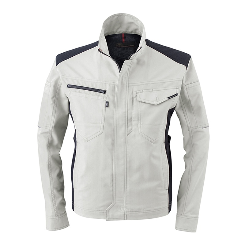 コーコス信岡 ストレッチ長袖ジャケット A-9071 シルバー 5L 1枚（ご注文単位1枚）【直送品】