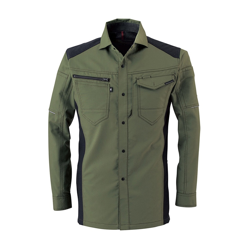 コーコス信岡 ストレッチ長袖シャツ A-9078 シダー LL 1枚（ご注文単位1枚）【直送品】