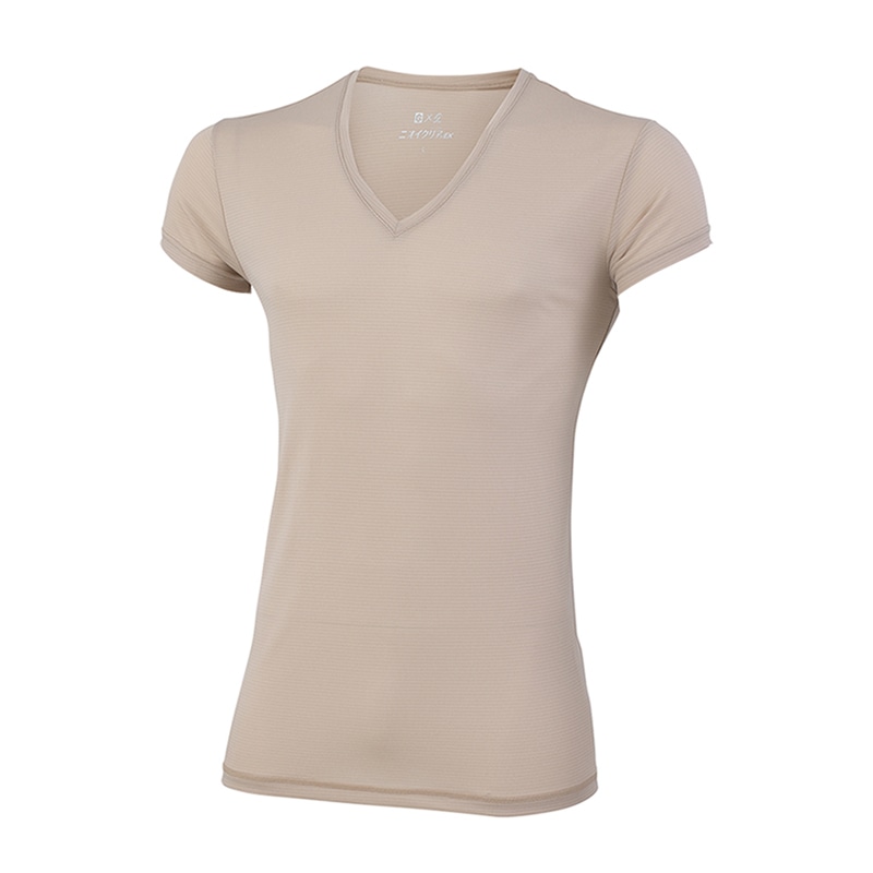 コーコス信岡 ニオイクリア 消臭Vネックインナー半袖 G-1237 ベージュ M 1枚（ご注文単位1枚）【直送品】