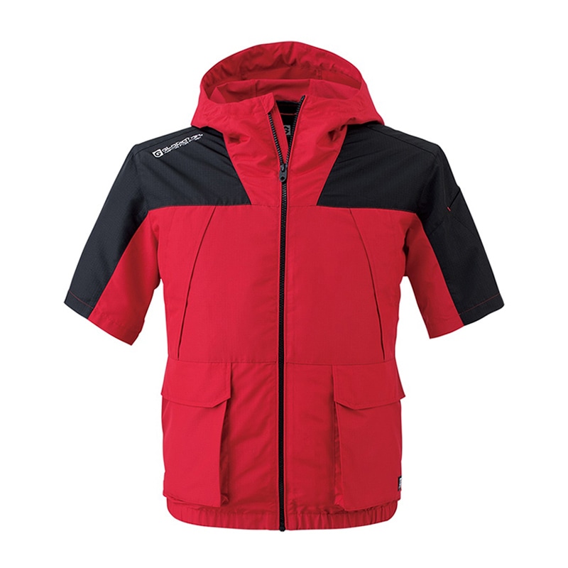 コーコス信岡 G-GAIA ボルトクール半袖ジャケット G-1910 レッド 5L 1枚（ご注文単位1枚）【直送品】