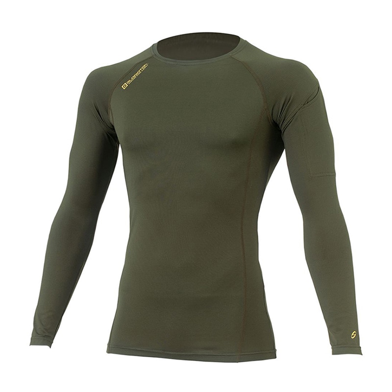 コーコス信岡 ニオイクリア 消臭ウォームパワーサポート長袖 G-2128 アーミー L 1枚（ご注文単位1枚）【直送品】