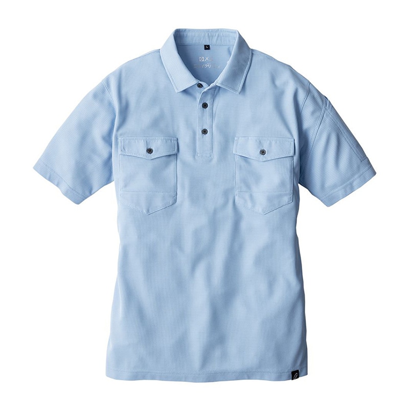 コーコス信岡 ニオイクリア 消臭半袖ポロシャツ G-2737 サックス 4L 1枚（ご注文単位1枚）【直送品】