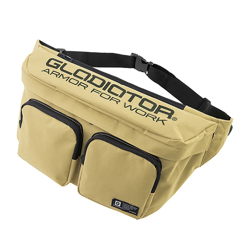 コーコス信岡 ウエストボディバッグ G-046 カーキ F 1個（ご注文単位1個）【直送品】