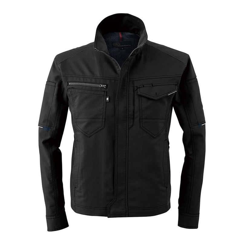 コーコス信岡 ストレッチ長袖ジャケット A-9071 ブラック S 1枚（ご注文単位1枚）【直送品】