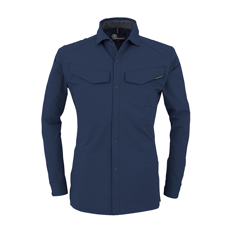 コーコス信岡 軽量 4WAY ストレッチ長袖シャツ A-9188 ネイビー L 1枚（ご注文単位1枚）【直送品】