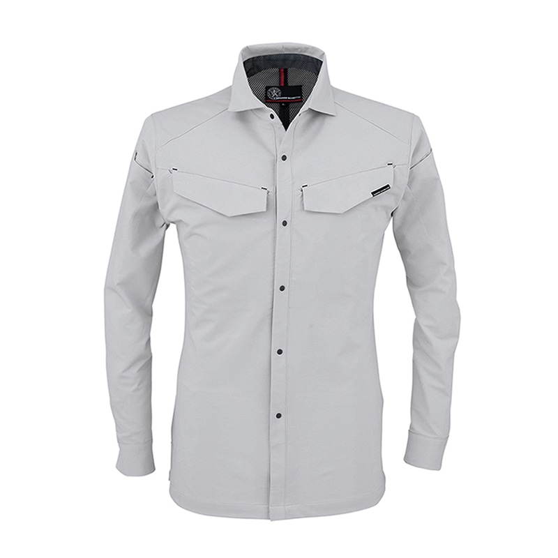 コーコス信岡 軽量 4WAY ストレッチ長袖シャツ A-9188 シルバー LL 1枚（ご注文単位1枚）【直送品】