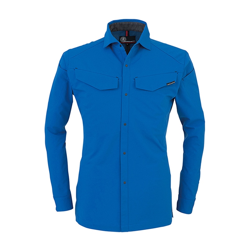 コーコス信岡 軽量 4WAY ストレッチ長袖シャツ A-9188 ブルー 4L 1枚（ご注文単位1枚）【直送品】