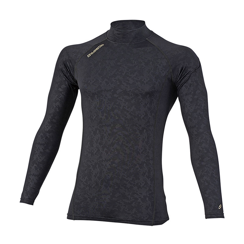 コーコス信岡 ニオイクリア 消臭パワーサポート モックネック長袖 G-2138 ブラックカモフラ S 1枚（ご注文単位1枚）【直送品】