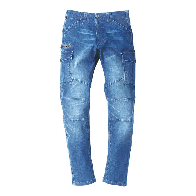 コーコス信岡 デニムストレッチ カーゴパンツ GR-3515 ライトインディゴ 6L 1枚（ご注文単位1枚）【直送品】