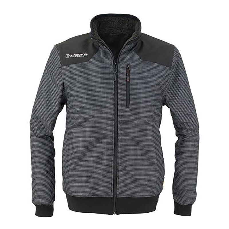 コーコス信岡 リバーシブル 防寒ジャケット G-9901 グリッド×ブラック 5L 1枚（ご注文単位1枚）【直送品】