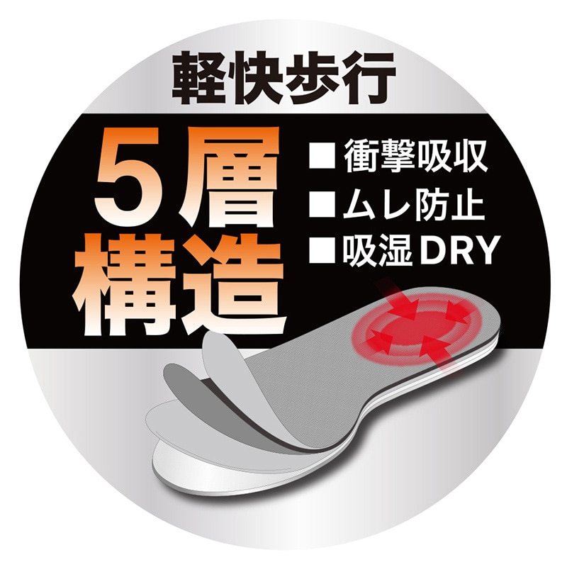 コーコス信岡 ニオイクリア インソール 軽快歩行タイプ G-144 ブラック F 25~27cm 1個（ご注文単位1個）【直送品】