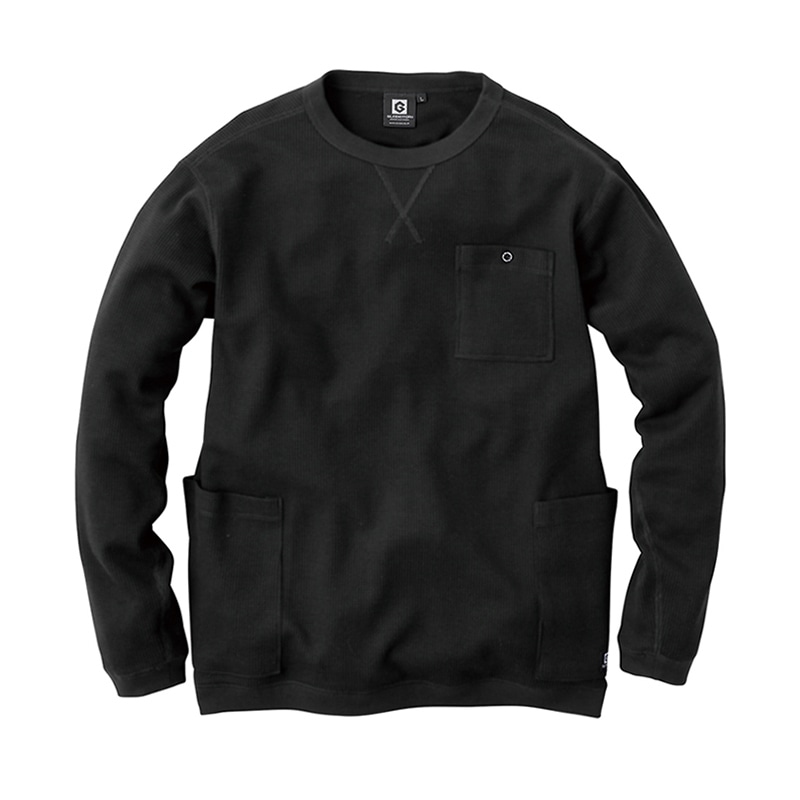 コーコス信岡 5ポケット長袖Tシャツ G-438 ブラック 4L 1枚（ご注文単位1枚）【直送品】