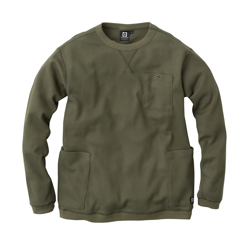 コーコス信岡 5ポケット長袖Tシャツ G-438 アーミー 4L 1枚（ご注文単位1枚）【直送品】