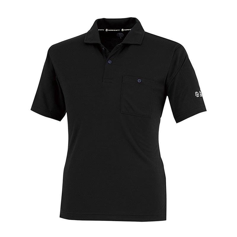 コーコス信岡 エコ半袖ポロシャツ AE-1697 ブラック LL 1枚（ご注文単位1枚）【直送品】