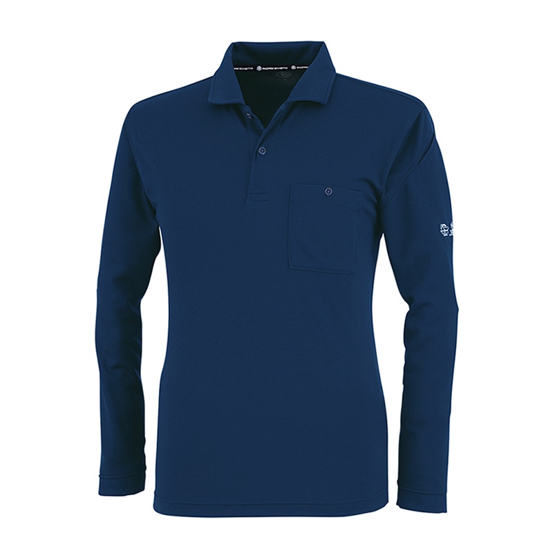 コーコス信岡 エコ長袖ポロシャツ AE-1698 ネイビー 4L 1枚（ご注文単位1枚）【直送品】