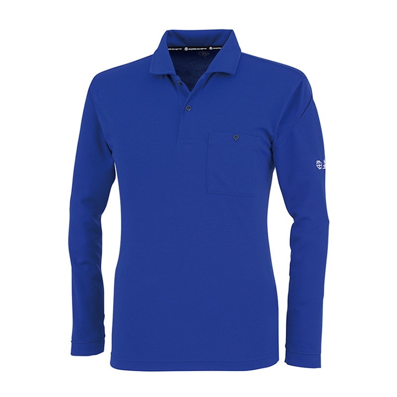 コーコス信岡 エコ長袖ポロシャツ AE-1698 ブルー LL 1枚（ご注文単位1枚）【直送品】