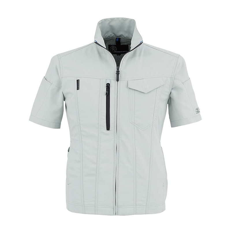 コーコス信岡 エコ・ストレッチ 半袖ブルゾン AE-9050 シルバー 3L 1枚（ご注文単位1枚）【直送品】