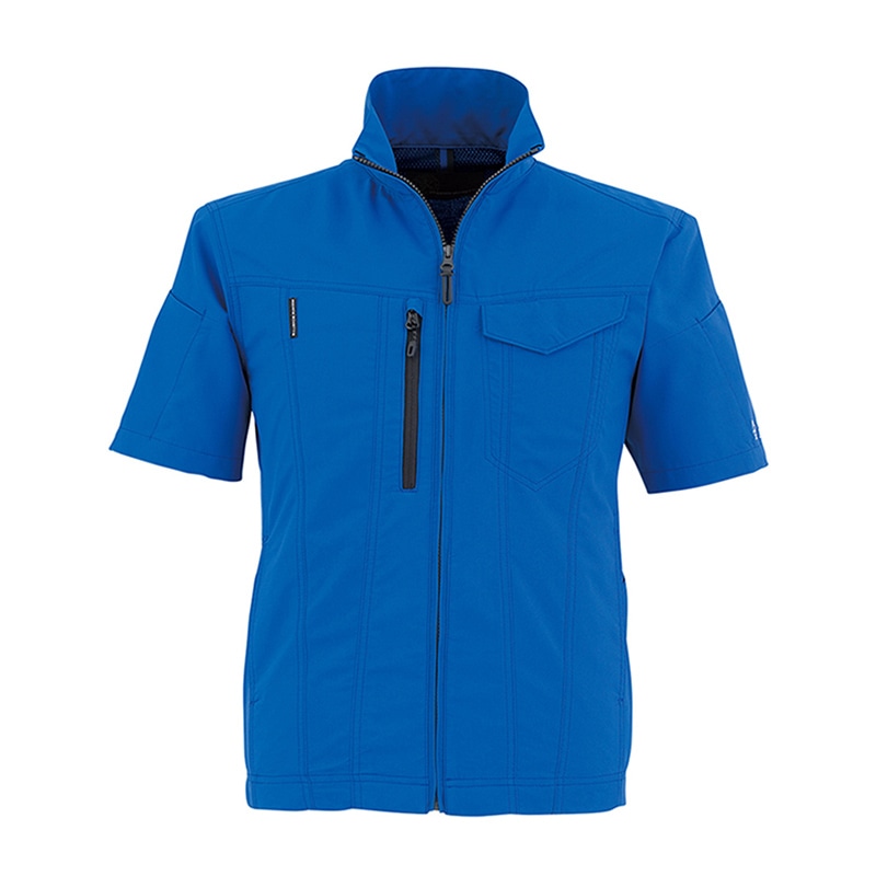 コーコス信岡 エコ・ストレッチ 半袖ブルゾン AE-9050 ブルー LL 1枚（ご注文単位1枚）【直送品】