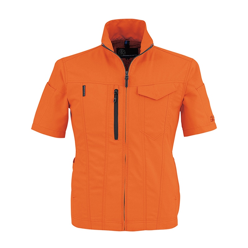 コーコス信岡 エコ・ストレッチ 半袖ブルゾン AE-9050 オレンジ 4L 1枚（ご注文単位1枚）【直送品】